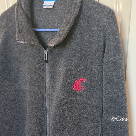 Columbia Charcoal Fleece Full Zip Jacket XXL WSU Cougars Washington State - Picture 4 of 5